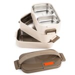 Lunch Box Manufacturer - Portable 304 Metal Stainless Steel Bento 1 2 3 Tier Stackable Silicon Airtight Leak Proof Hot Tiffin for Kids School