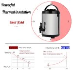 Milk Bucket Manufacturer - 10 Litres Stainless Steel Black Insulated Thermos Milk Tea Water Barrel Flask with Tap