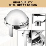 Chafing Dishes Manufacturer - Silver Stainless Steel Round Roll Top Buffet Set Modern Minimalist for Catering Equipment