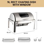 Chafing Dishes Manufacturer - 9 Liter Silver Food Warmer High Quality Chef Buffet Set for Hotel Catering