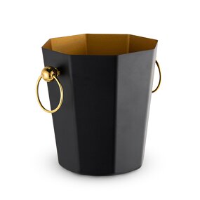 Ice Bucket Manufacturer - Black White and Gold Stainless Steel Custom Metal champagne Beer Beverages Tubs with Ring Handle