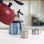 Tea Cup Manufacturer - Nature Color Pure Titanium 95ml Non-Toxic Double Walled Small Outdoor Camping Lightweight Drinkware