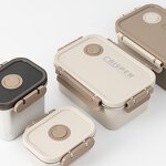 Food Storage Sets Manufacturer - Large Modern Leak Proof Airtight Rectangular Stainless Steel with Seal Plastic Lid Date Tracker