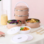 Bento Box Manufacturer - All in One Insulated 3 Tier Stackable Stainless Steel 4 Layer Tiffin Carrier with Handle