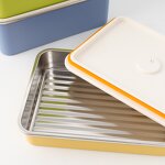 Food Storage Sets Manufacturer - Extra Large Colored to Go Airtight Rectangular Stainless Steel with Seal Plastic Lid Date Tracker