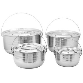 Hot Pot Set Manufacturer - Bulk Wholesale Large Capacity Soup Pot Stainless Steel Cooking Pot Set with Handle