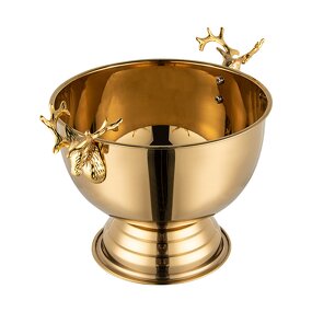 Ice Bucket Manufacturer - Hot Sale Customized Silver Gold Deer Luxury Big Size Stainless Steel Wine Cooler Beer & Wine