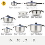 Cookware Set Manufacturer - Large 18/10 Stainless Steel Set of Pots OEM Heavy Base Big Non Stick Large Cooking Pot and Frying Pan