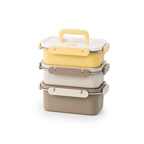 Food Storage Containers Manufacturer - Large 304 Stainless Steel with Handle Plastic Leak Proof Lids Stackable Kitchen Box Set