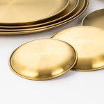 Plate Set Manufacturer - Unbreakable Gold Silver Stainless Steel Mental Food Dishes Plates for Dinner Restaurant Luxury Wedding Charger