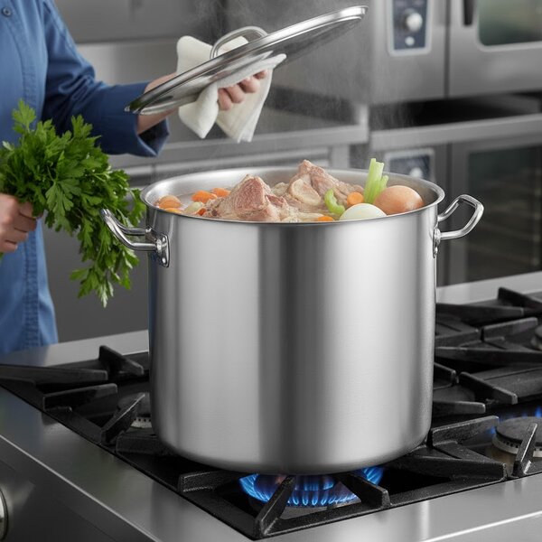 Soup Stockpot Manufacturer - Stainless Steel Cooking 3 Ply Clad Induction with Lid Home Stock Kitchen Cooker Set