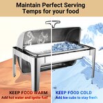 Chafing Dishes Manufacturer - 9L Rectangular Silver Stainless Steel Rolling Top Food Warmer 2025 Premium Round Buffet Set