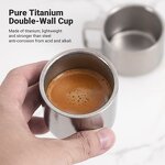 Tea Cup Manufacturer - Nature Color Pure Titanium 95ml Non-Toxic Double Walled Small Outdoor Camping Lightweight Drinkware