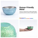 Bowl Manufacturer - Nature Color Crystallized Pure Titanium Non-Toxic Double Walled Insulated Outdoor Camping Lightweight Rice Salad Set