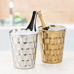 Ice Bucket Set Manufacturer - Gold Silver Octagon Design Ice Cube Artificial Stainless Steel Metal Beverages Tubs