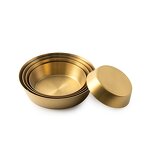 Seasoning Plate Manufacturer - Korean Style 304 Stainless Steel Round Sushi Dip Bowl Condiment Tray Silver Sauce Plate