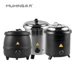 Soup Kettle Manufacturer - Hotel Buffet Rose Gold Black Industrial Heating Electric Commercial Warmer Stove with Foot