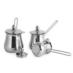 Turkish Coffee Pot Manufacturer - Modern Stainless Steel with Long Handle and lid Stove for Milk