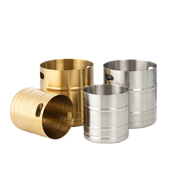 Ice Bucket Manufacturer - Red and Silver Gold Luxury Champagne with Handle Ice Cube Stainless Steel Metal Beverage Tub