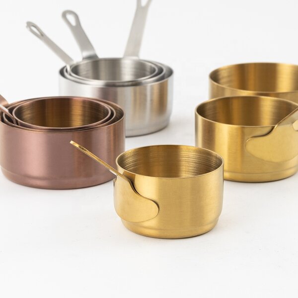 Measuring Spoon Manufacturer - Antique Stylish Sauce Dipping Cup Set Stainless Steel with Handle Kitchen Gadgets for Cooking Baking