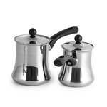Coffee Maker Manufacturer - Large Hot Coffee Milk with Long Handle Lid Stainless Steel Hot Beverage Warmer Turkish Coffee Set Cezve Ibrik