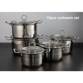 Cookware Sets Manufacturer - Factory OEM 10 Pieces Non Stick Kitchenware Stainless Steel
