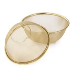 Filter Basket Manufacturer - Kitchen Multi Purpose Fruit Vegetable 5pcs Stainless Steel Mesh Strainer Set With Metal Standing Bottom