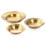 Soup Bowls Set Manufacturer - Gold Stainless Steel and Pasta Tableware Wide Rim Plates Rimmed Deep Round Hotel Restaurant Serving