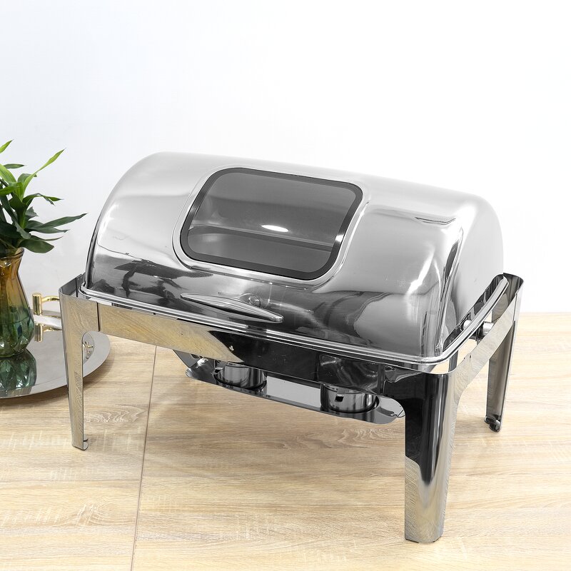 Chafing Dishes Manufacturer - 9 Liter Silver Food Warmer High Quality Chef Buffet Set for Hotel Catering