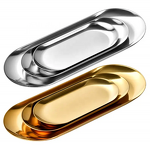 Ice Cream Plate Set Manufacturer - Luxury Korean Style Modern Stainless Steel Desert Cake Mirror Surface Serving for Hotel Restaurant Buffet