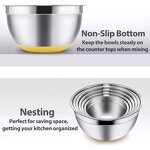 Salad Bowl Manufacturer - Factory Directly Sell Non-Slip Nesting 201 Stainless Steel Mixing Bowl With Lid