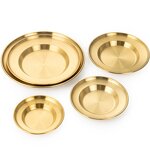 Dinnerware Plates Set Manufacturer - Unbreakable Gold Deep Plates for Soup Side Dish Serving for Pasta Juicy Food Preset Shallow Bowl