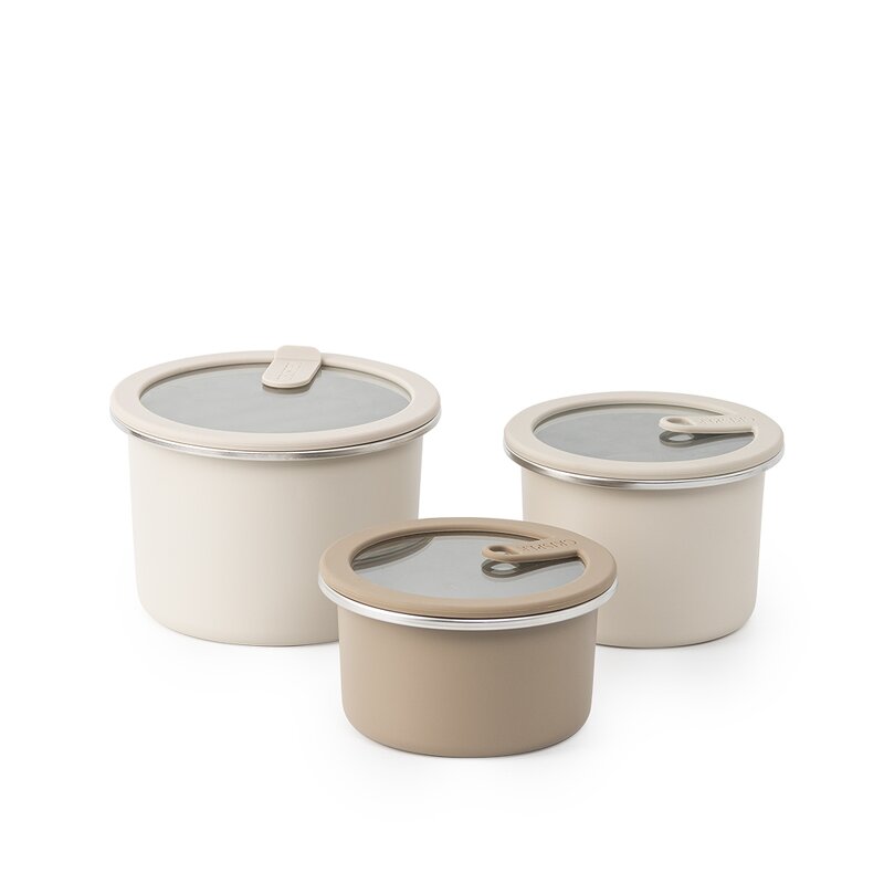 Food Storage Containers Manufacturer - Elegant Stainless Steel with Airtight Glass Lids Carry Out Silicone Reusable Packaging Round Jar