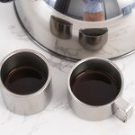 Tea Cup Manufacturer - Nature Color Pure Titanium 95ml Non-Toxic Double Walled Small Outdoor Camping Lightweight Drinkware