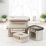 Food Storage Sets Manufacturer - Large Modern Leak Proof Airtight Rectangular Stainless Steel with Seal Plastic Lid Date Tracker