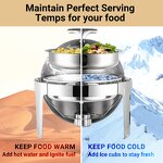 Chafing Dishes Manufacturer - Silver Stainless Steel Round with Glass Window Rolling Top Buffet Set