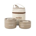 Lunch Box Manufacturer - Portable 304 Stainless Steel Round Vacuum Bento Insulated Thermal Metal Adult Kids Food with PP Spoon Bag