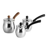 Turkish Coffee Pot Manufacturer - Stainless Steel with Lid Hot Beverage Milk Warmer Arabic Metal Cezve Ibrik Maker Set for Induction