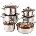 Cookware Set Manufacturer - Best 12 PCS Induction Kitchen Ware Non Stick Pan Nonstick Big Pots and Saucepan Multiple Use