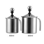 Milk Frother Manufacturer - Double Mesh Milk Creamer 400ml/800ml Manual Coffee Latte Cappuccino Maker Foamer Mug Stainless Steel Pitcher Jar