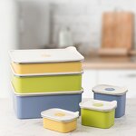 Food Storage Sets Manufacturer - Extra Large Colored to Go Airtight Rectangular Stainless Steel with Seal Plastic Lid Date Tracker