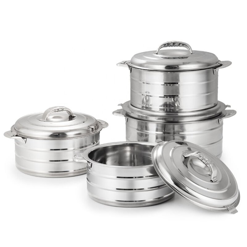 Food Warmers Manufacturer - Keep Warm Casserole 4 Pcs Set 1l/2l/3l/4l/6l Stainless Steel Thermal Storage Insulated Soup Casserole Set
