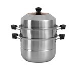 Steamer Pot Manufacturer - Large Capacity 3 Layers Steamer Composition Bottom Induction Cookware Commercial Big Cooking Kitchenware