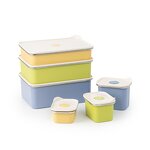 Food Storage Sets Manufacturer - Extra Large Colored to Go Airtight Rectangular Stainless Steel with Seal Plastic Lid Date Tracker