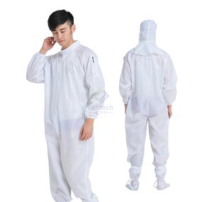 Anti-Static Jumpsuit Manufacturer - White ESD Cotton CR Cleanroom Garment All-Antistatic for Safety