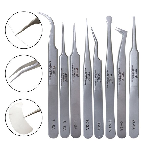 DLUX PROFESSIONAL Vetus Tweezers Manufacturer - ATWST6ASA Korea Extension Eyelash World's Best Quality Safety Product