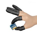 Textured Surface Dissipative Finger Cots Manufacturer - Black Esd Latex Finger Stall for Electronics Manufacturing