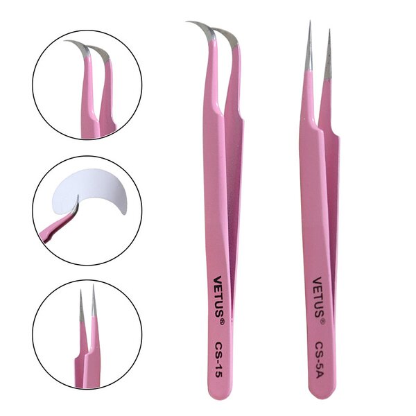 Eyelash Extension Tweezers Manufacturer - Hot Sale Pink Blue Black Gold Safety Product for Eyelash Extensions