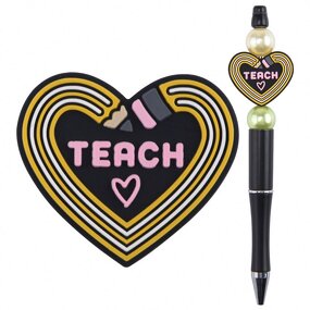 Custom Book Pen Charms - Silicone Bead Teacher Focal Beads for Pen Making