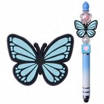 Cartoon LIP Butterfly Silicone Beads - BPA Free Character Focal Beads for Pens